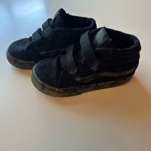 Vans Kids Black Sneakers with Camouflage Sole